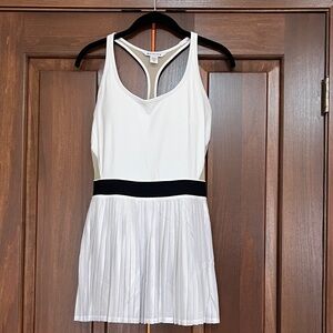 Athleta White and Black Racerback Tennis Dress